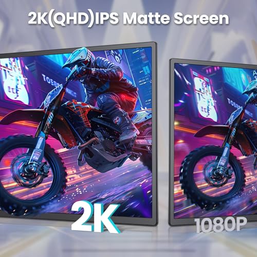 Image of 2K 180Hz Portable Monitor,23.8 inch 2560x1440 QHD 120% SRGB IPS FreeSync Gaming Moniter USB-C HDMI Large Work Home Office Second Monitor VESA Mountable, Adjustable Tilt & Height for Laptop, PS4,Xbox
