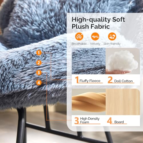 Sillón Plegable Peluche Azul Océano miniatura 4