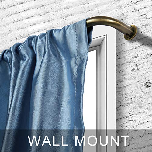 Mayrhyme Room Darkening Curtain Rod 48-84 Inches, Wrap Around Design,1-Inch Diameter Single Drapery Rod, Extendable Metal Rod Set Of Window Treatment (Antique Bronze) #TOP4