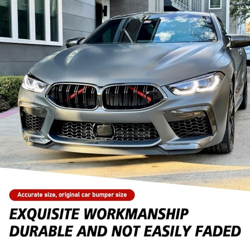 Image of ijuicy 2 PCS Front Grill Inserts Trims, Waterproof Front V Bar Brace Trim Covers, Snap-on Installation Grille Decorative Strips, Compatible with 3 /4 /5 /6 /7 Series X 1 /2 /3 /4 /5 (Red)