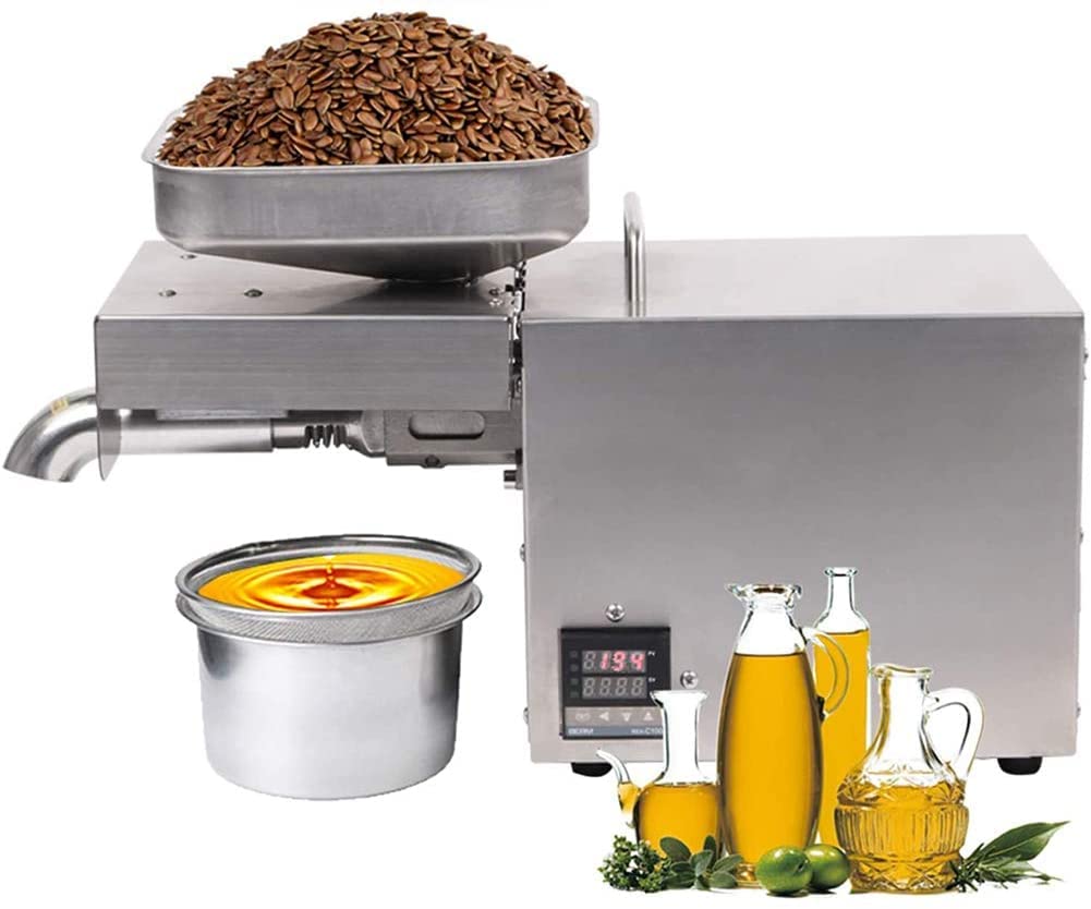 Aserzenith 1 Automatic Oil Press Machine Nut Seeds Olive Oil Expeller Electric Oil Press Extractor For Avocado Coconut Flax Peanut Perilla Seed Canola Sesame Commercial Grade 2000W