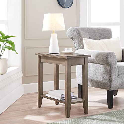 Image of Leick Home Laurent End Table, 12 inch, Smoke Gray