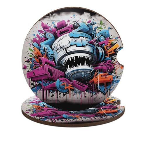 Portavasos para carro con diseño graffiti, 2 piezas miniatura 1