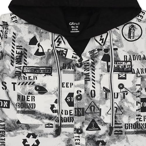 Image of CAVIO Boys Printed Casual Jacket With Hooded T-Shirt