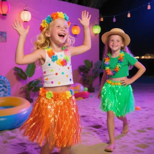 Lichtleitende Partyartikel - 4 Stück Multicolor Neon-Leuchtrocke für Neon-Partydekorationen Maskenball Geburtstagsfeier Halloweenkleid