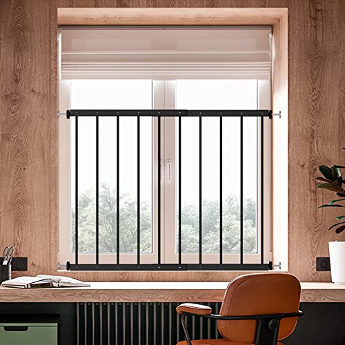 WAOWAO Black Window Safety Guards for Children Kids Child Toddler Pets Proof Extra Wide White Tension Security Window Guard Gate for Home Fit 19.49-33.64 (2 Piece Black)