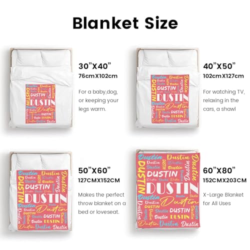 Personalized Blankets for Kids with Names Customized Blankets with Name for Adult Custom Blanket Gift for Birthday Christmas Valentines Day Gift