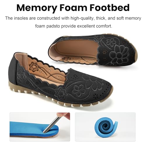 Aomigoct Flats for Women Ballet Shoes: Comfortable Round Toe Dress Womens Flats Casual Slip on Walking Shoes4