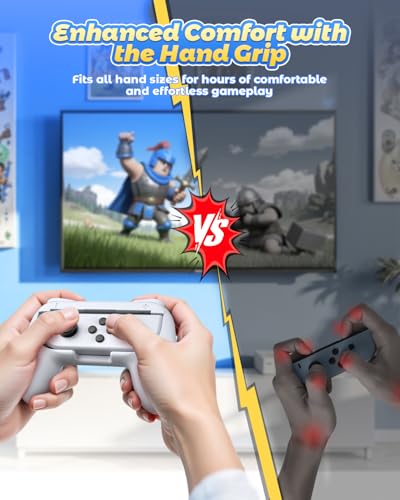 Image of FYOUNG Hand Grips Compatible with Switch Controllers, Grip for Switch Joy Con - White (2 Packs)