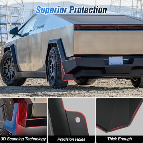 Image of Nilight Mud Flaps Splash Guards for Tesla Cybertruck 2023 2024 2025 2026 | No Drilling Precision Fit Exterior Accessories Heavy-Duty Splash Guards Protection, Front & Rear Set