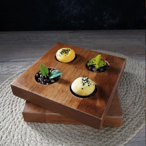 Plateau de service multi-compartiments en bois évitant le mélange des saveurs - 8