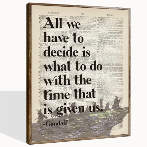 Image of Lord of the Rings Poster, LOTR Gifts, Framed LOTR Poster, Gift for LOTR Decor, All We Have to Decide is What to Do With The Time That is Given Us - Gandalf, LOTR Merch, LOTR Birthday Decor 12x15