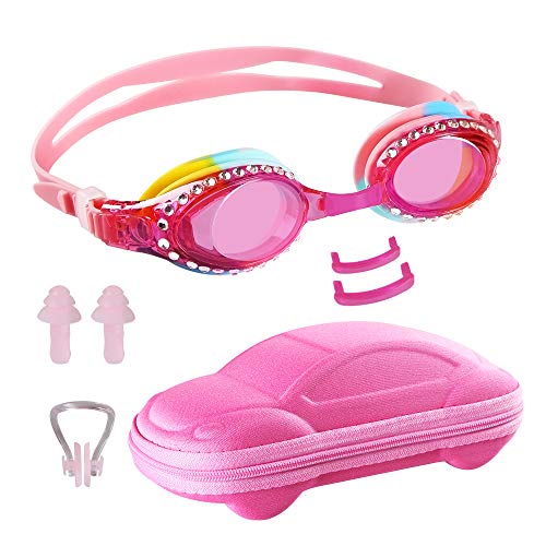 Ambielly Kinderbrille Zum Schwimmen, Anti Nebel Taucherbrille Für Kinder, Kein Leck Taucherbrille Für Kinder (Pink)