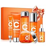 Vitamin C Skin Care Set for Women - 6PCS Skincare Gift Set With Facial Cleanser, Toner, Eye Cream, Serum, Lotion & Face Cream - Moisturizing Skin Care Kit for Anti-Wrinkle, Valentine’s Day Gift