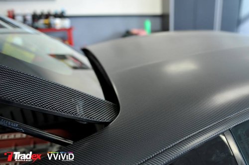 Vvivid® Black True R Carbon Fiber Vinyl Wrap Roll With Air Release Technology (6 Foot By 5 Foot (Hood, Roof Or Trunk Wrap Kit)) #TOP4