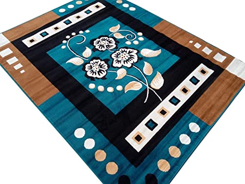Image of Soft Modern Washable Beautiful Acrylic Rugs for Home Decor Living Room 6x8 Feet (180 x 235 Cm) Super Blue Color