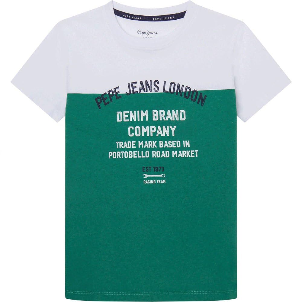 Pepe Jeans Boy's Raizo T-Shirt, Green (Jungle Green), 4 Years