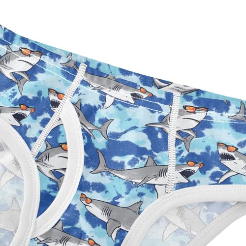 Boys' Underwear Cotton Little Boys Shark Cartoon Briefs Soft Toddler Underwear 2T-8Y4