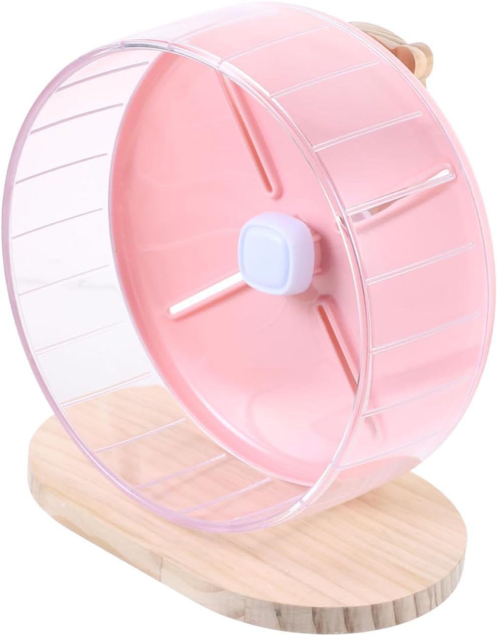 Beavorty Silent Hamster Wheel with Stand 20cm Pink Exercise Wheel for Chinchillas and Hedgehogs Small Animal Cage