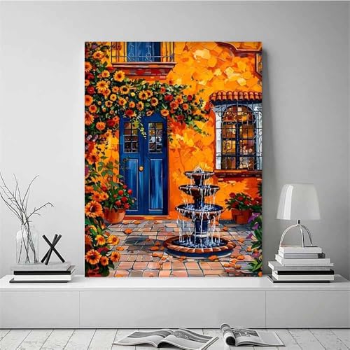 Toile Tournesol Fontaine Moderne Impression Sans Cadre - 2