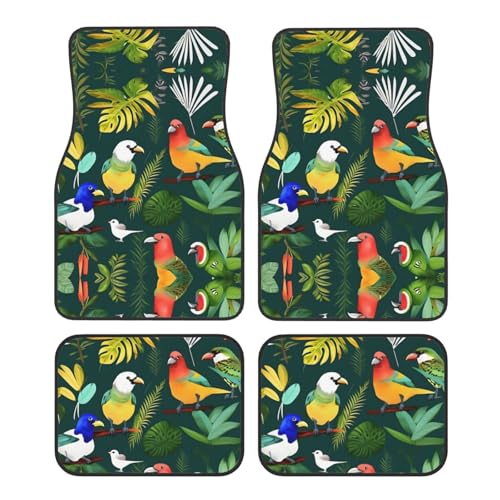Tapis de sol voiture oiseaux tropicaux et plantes pour une protection élégante de l'habitacle