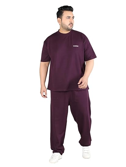 Men Plus Size Casual Summer Track Suit Co-ord Sets