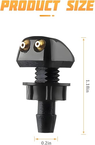 Miniatura 2 de Boquilla para limpiaparabrisas delantero de automóvil, 2 piezas de rociador de limpiaparabrisas de automóvil, repuesto automotriz duradero y