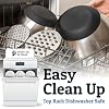 Priority Chef Stainless Steel Mixing Bowls with Lids Set, 3 Grater Attachments, Airtight Lids, Non-Slip Silicone Base Mixing Bowl Set, Large Prep Metal Mixing Bowls for Kitchen, Black #5