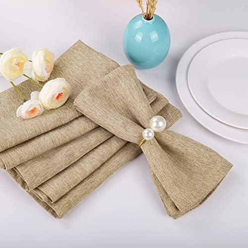 White Cloth Napkin Set of 12,Satin Dinner Napkins Cloth Washable,Reusable Napkin for Everyday Use Dining Table,Restaurant,Wedding, Thanksgiving and Christmas(20" x 20",White)