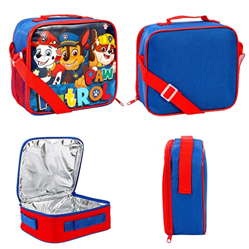TDL Paw Patrol Thermal Insulated Lunch Bag, Zipper & Side Pocket for Back to School Chase, Marshall & Rubble Character Design