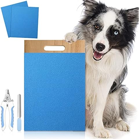 Amylove Dog Scratch Pad for Nails, Dog Nail Clippers with Nail File, Sandpaper, Grooming Nail File Scratch Board for Dogs Pet Small Medium Large Breeds Paw Grinder Cover