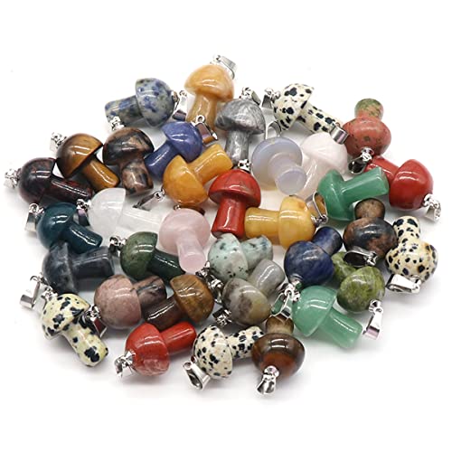 Pendentifs en pierre naturelle en forme de champignon pour offrir un bijou fait main personnalisé