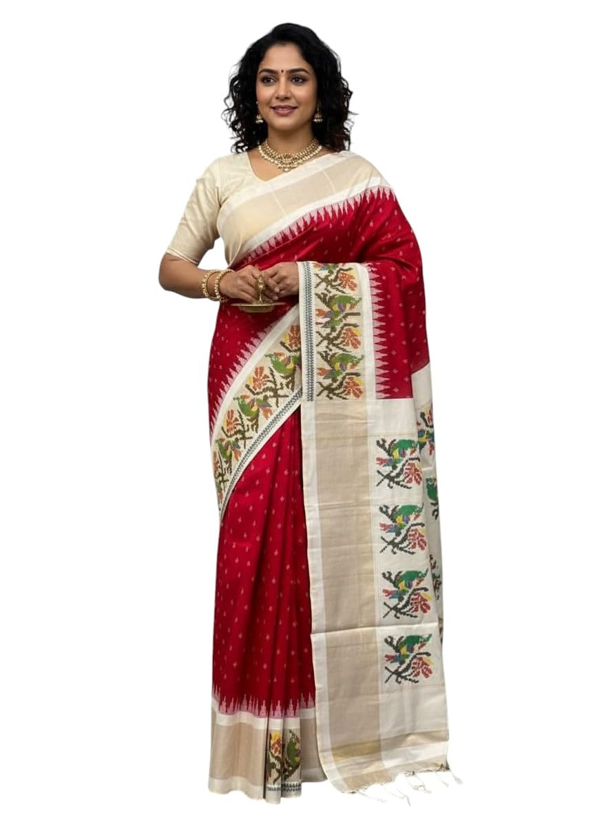 rajmala fashion RAJMALA Luxurious Women's Classic ikkat Silk Saree with Beautiful Design Zari Border With Chit pallu-picture-23