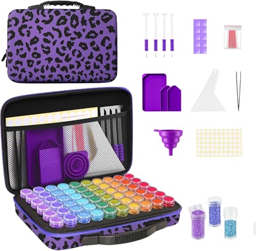 Image of ZORETCO Diamond Painting Storage Box, 60 Slots Bead Storage Containers with Tools Kit for Diamond Art Accessories Craft Jewelry Beads Organizer