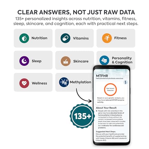 LifeDNA 13 Methylation Genes Test Complete Wellness Analysis | Over 120 Traits for Nutrition, Fitness, Vitamins, Sleep, Skincare Reports