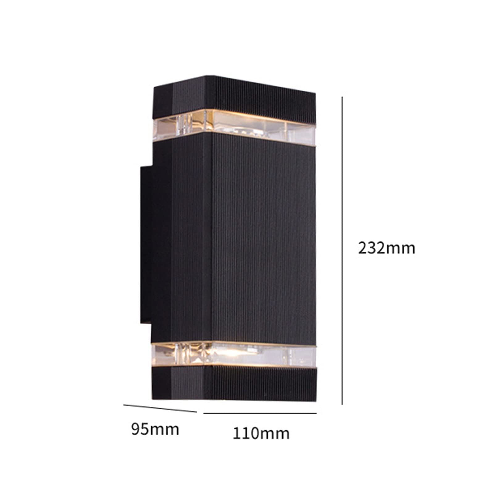 Up Down Wall Light Indoor Black, 10W Led Outdoor Wall Lamp Ip65 Wodoodporna, Aluminiowa Sypialnia Wall Spot Light Z Akrylowym Kloszem, Kinkiet Ścienny Ciepły Biały 3000K