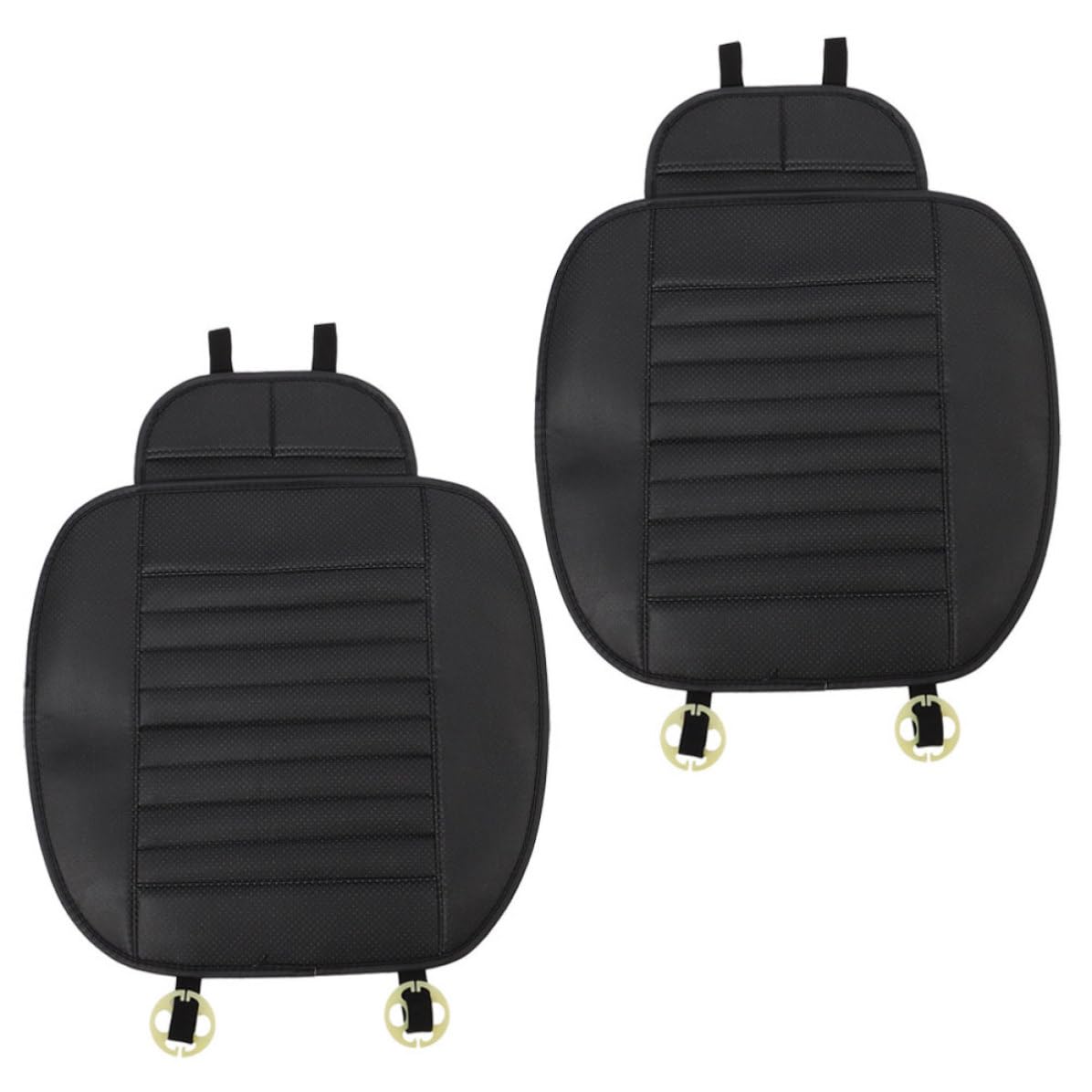 Fundas de asiento delantero para coche, pack de 2 en PU negro para viajes cómodos y limpios 8