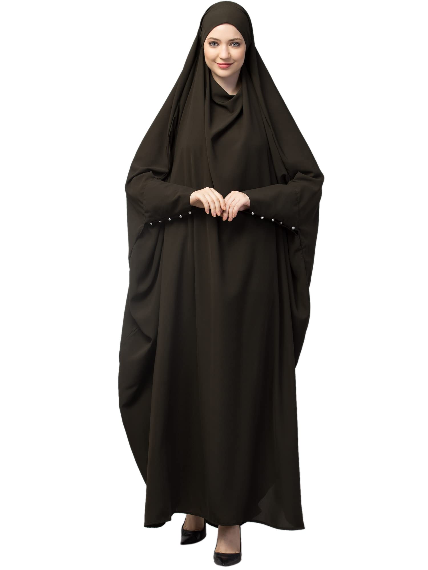 NAZNEEN Head to toe long cuff ready to wear one pc Jilbab with Naqab