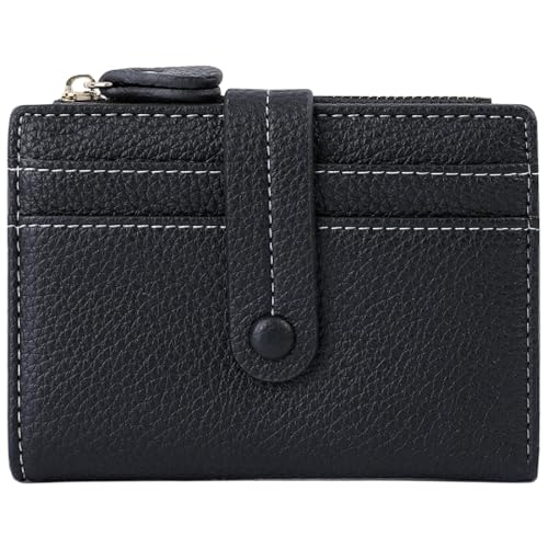 Small Wallet for Women Slim Bifold Credit Card Holder RFID Blocking Double Zipper Coin Pocket Ladies Wallet Purse
