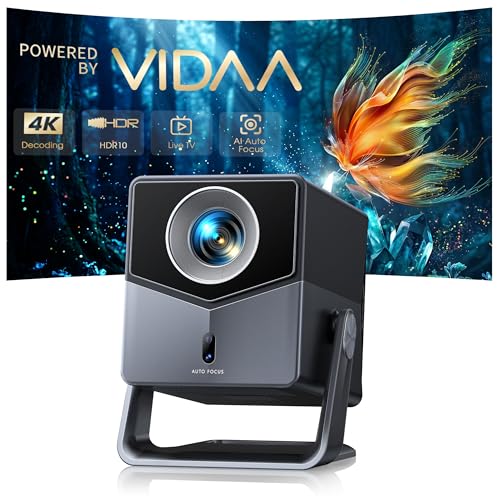 Projector 4K with VIDAA OSNetflix Included & Live Channels36W 3D Dolby Audio 1400 ANSI FHD 1080P HDR 10 TOPTRO Smart Home Cinema Projector AI Auto Image WiFi 6 Bluetooth Projectors for Bedroom