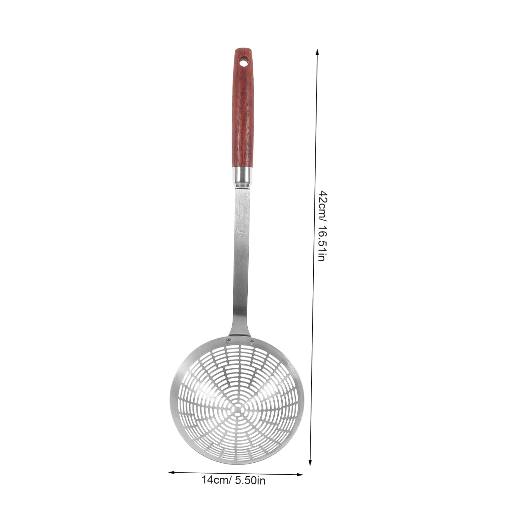 Cabilock Large Stainless Steel Slotted Spoon Strainer for Cooking Efficient Fat Skimmer Ladle with Long Handle for Deep Frying and Hot Pot Thickened Design for Enhanced Durability
