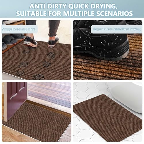 Door Mat Non Slip 23.6"x35.4"/31.5"x47.2" JAYFAN Welcome Mat Indoor Outdoor Resist Dirt Entrance Mat, Easy Clean Washable Front Door Mat Indoor for Entry Rug Dirt Scraping Shoe Mat by JAYFAN - Image 7