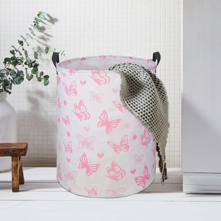 Miniatura 6 de Cesta de almacenamiento impermeable de lona duradera de 19.7 pulgadas para habitación de niñas, cesta de almacenamiento para ropa sucia, juguetes de