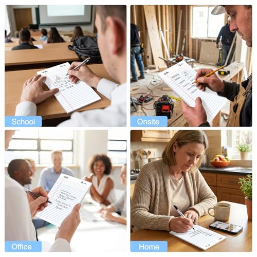 ViVin Legal Pads 5x8, 24 Pack, Narrow Ruled, 30 Sheets Per Note Pads, Perforated Writing Pad, Legal Pads Ideal for Home, Office, Business, White Paper