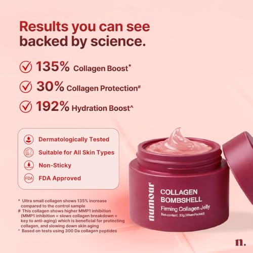 Image of Numour Collagen Bombshell 30g | India's 1st Korean Hydrolyzed Collagen Jelly | With Hyaluronic, Niacinamide & Vitamin C | For Sagging, Fine lines & Dullness | Anti-Aging Moisturizer for All Skin Types