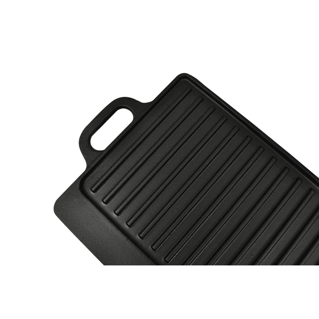 vidaXL Plateau de Gril Réversible Fonte 50x23 cm Plaque de Cuisson Barbecue