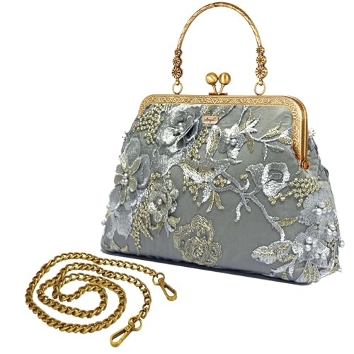 Image of Evening Bag Vintage Purse Kiss Lock Purses and Handbags for Women Formal