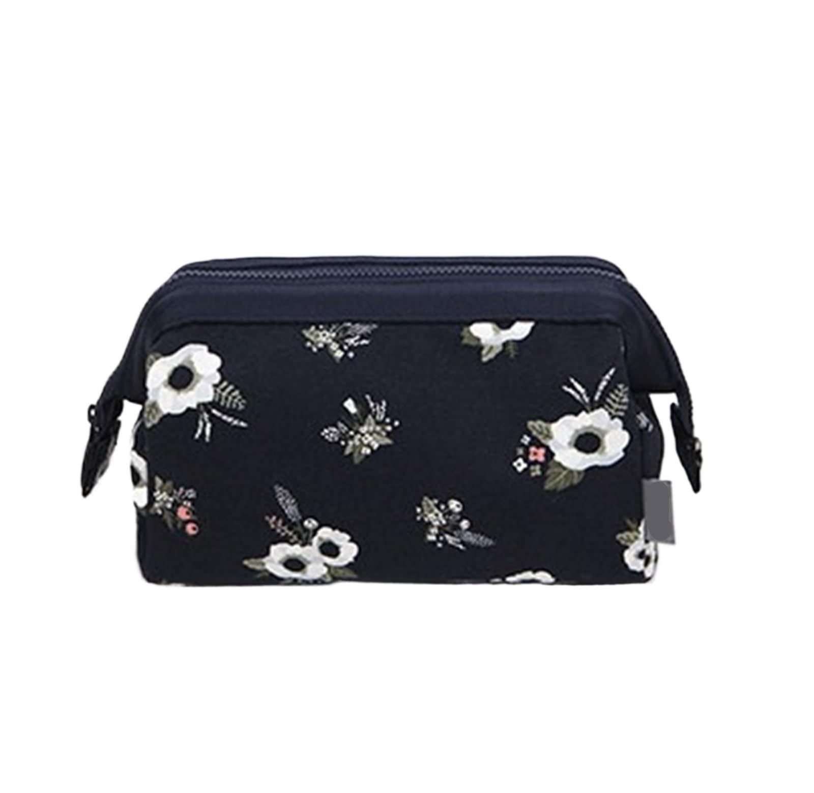 Neceser De Viaje Bolsa de cosméticos portátil for artículos Diversos de Viaje, estéreo, Multifuncional, Creativa, de Gran Capacidad, Neceser for Mujer para Viajes(Black Color Flowers)