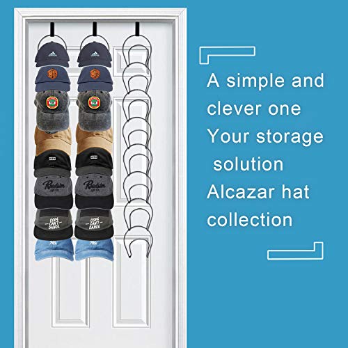 HiGift Cap Rack Hat Organizer - 8 Ring Hanging Baseball Cap Organizer Holder Hat Hanger, Hats Scarfs Rack, Multifunctional Door/Wall/Closet Mounted Racks