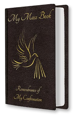Remembrance Of My Confirmation Unisex Boy or Girl Missal Mass Book with Black and Gold Cover with a Prayer Card/Book Mark